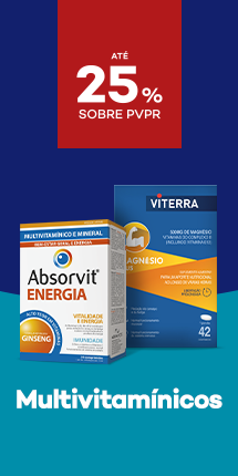 Produtos Multivitaminicos com destaque promocional de até 25% sobre preço de Venda ao Público Recomendado